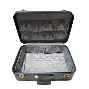 Vintage Lady Baltimore Starline Suitcase 21”x14”x7” BLUE Hard Case No Key MCM